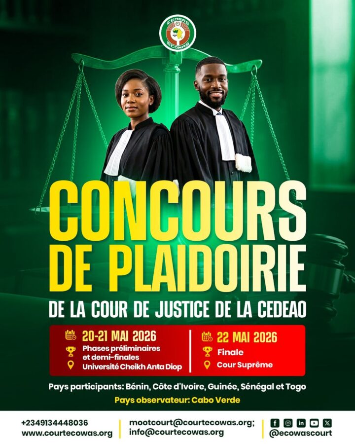 DAKAR ACCUEILLE LA 2ᵉ ÉDITION DU CONCOURS RÉGIONAL DE PLAIDOIRIE DE LA COUR DE JUSTICE DE LA CEDEAO